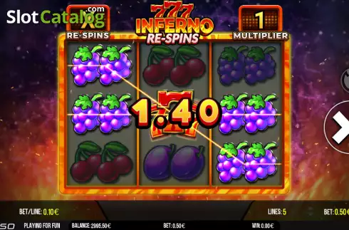 Οθόνη3. Inferno 777 Re-spins Κουλοχέρης 