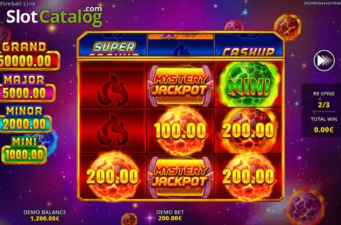 Οθόνη3. Fireball Link: Cash Up Κουλοχέρης