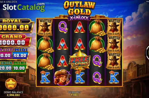 Οθόνη2. Outlaw Gold X-UNLOCK Κουλοχέρης 