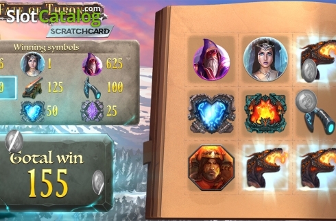 Οθόνη3. Fate of Throne Scratchcard Κουλοχέρης