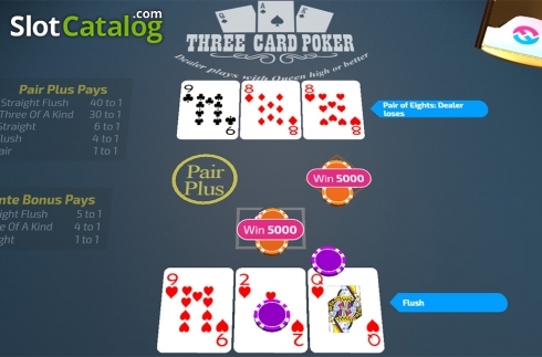 Οθόνη5. Three Card Poker (FunFair) Κουλοχέρης