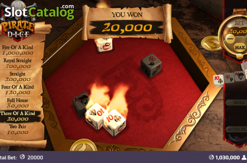 Οθόνη5. Pirate Dice (FunFair) Κουλοχέρης 