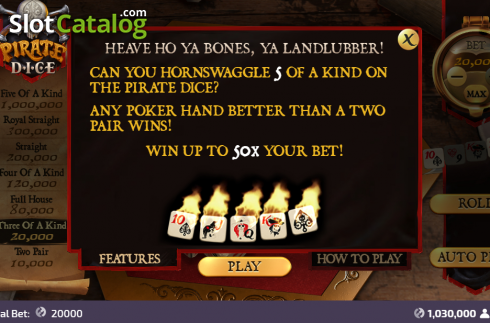 Οθόνη6. Pirate Dice (FunFair) Κουλοχέρης 