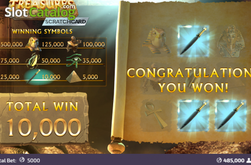Οθόνη3. Treasures From The Crypto Scratchcard Κουλοχέρης