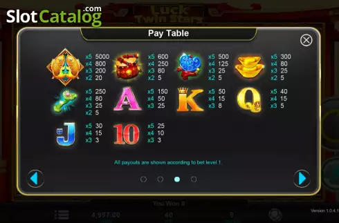 Οθόνη8. Luck Twin Stars Κουλοχέρης 