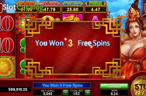Οθόνη5. Fortune Goddess (Funky Games) Κουλοχέρης
