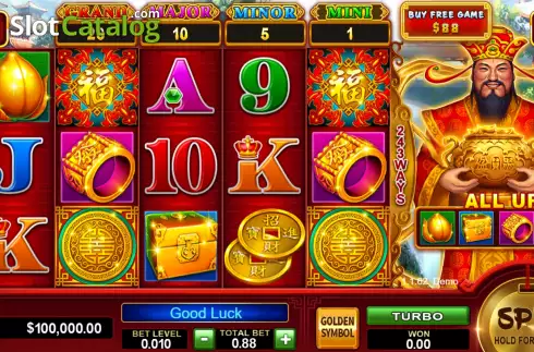 Οθόνη2. Caishen's Fortune (Funky Games) Κουλοχέρης 
