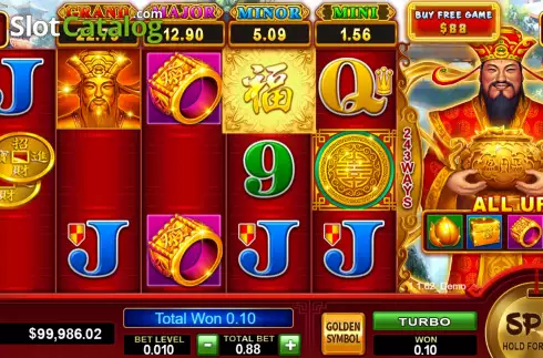 Οθόνη3. Caishen's Fortune (Funky Games) Κουλοχέρης 