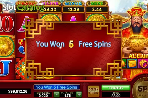 Οθόνη5. Caishen's Fortune (Funky Games) Κουλοχέρης 