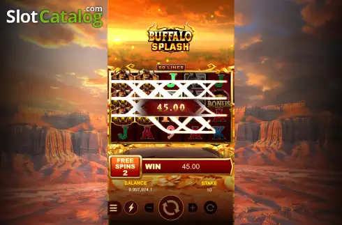 Οθόνη3. Buffalo Splash Κουλοχέρης