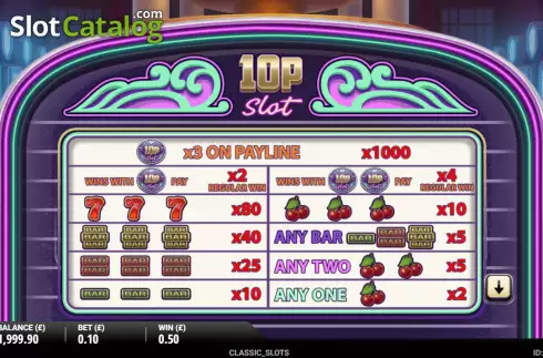Οθόνη5. 10p Slot Κουλοχέρης