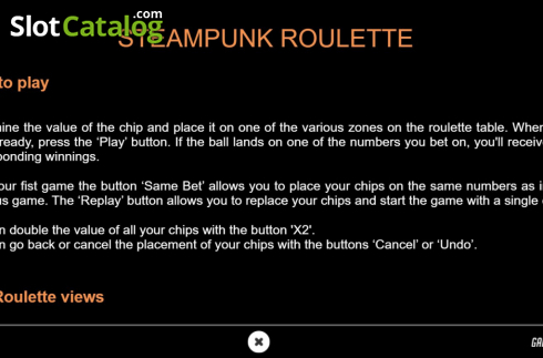 Οθόνη6. Steampunk Roulette VIP Κουλοχέρης