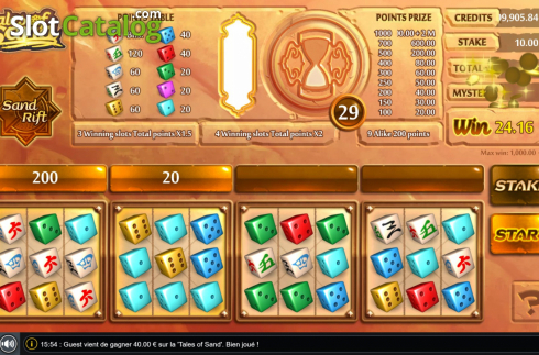 Οθόνη5. Tales of Sand Dice Κουλοχέρης