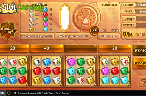 Οθόνη6. Tales of Sand Dice Κουλοχέρης