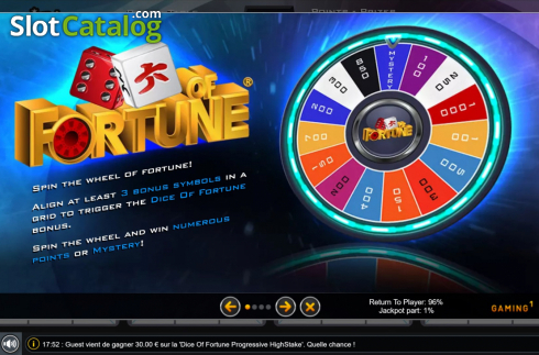 Οθόνη5. Dice Of Fortune Progressive Κουλοχέρης