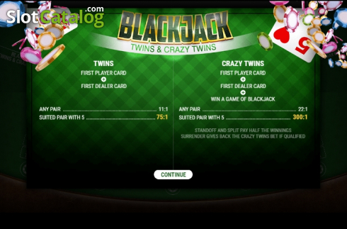 Οθόνη2. BlackJack Twins and Crazy Twins Κουλοχέρης