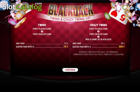 Οθόνη2. BlackJack Twins and Crazy Twins VIP Κουλοχέρης 