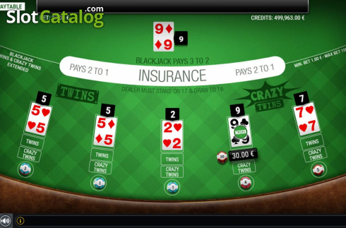 Οθόνη4. BlackJack Twins and Crazy Twins Extended Κουλοχέρης