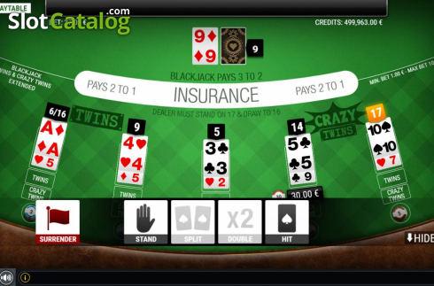 Οθόνη5. BlackJack Twins and Crazy Twins Extended Κουλοχέρης