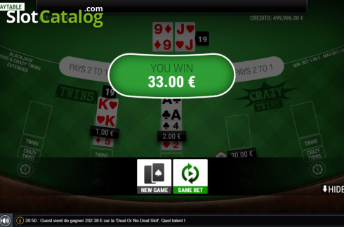 Οθόνη6. BlackJack Twins and Crazy Twins Extended Κουλοχέρης
