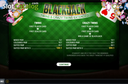 Οθόνη2. BlackJack Twins and Crazy Twins Extended Κουλοχέρης