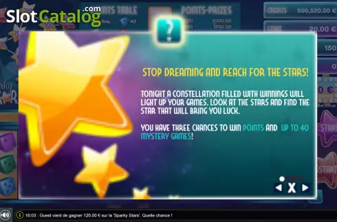 Οθόνη6. Sparky Stars Dice Κουλοχέρης