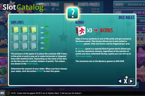 Οθόνη8. Sparky Stars Dice Κουλοχέρης