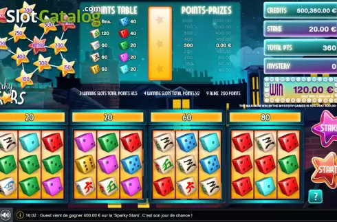 Οθόνη4. Sparky Stars Dice Κουλοχέρης
