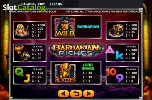 Οθόνη4. Barbarian Riches Κουλοχέρης
