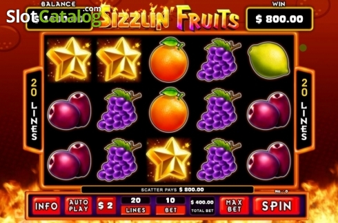 Οθόνη3. Sizzlin' Fruits Κουλοχέρης 