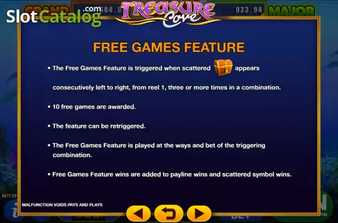 Οθόνη8. Treasure Cove (GMW) Κουλοχέρης