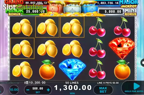 Οθόνη3. Triple Jewels Platinum Κουλοχέρης