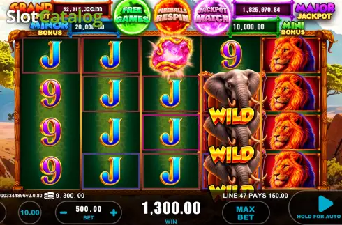 Οθόνη3. Elephant Big 5 Fireballs Κουλοχέρης