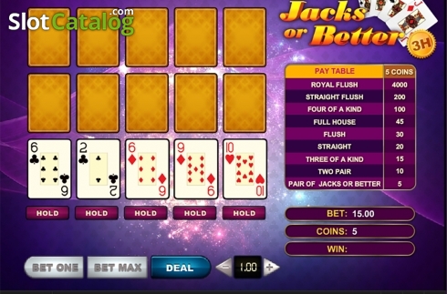 Οθόνη2. Jacks Or Better 3 Hands Κουλοχέρης