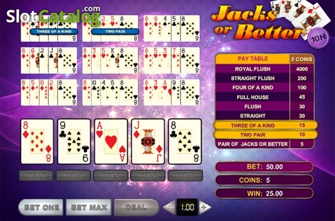 Οθόνη4. Jacks Or Better 10 Hands Κουλοχέρης 