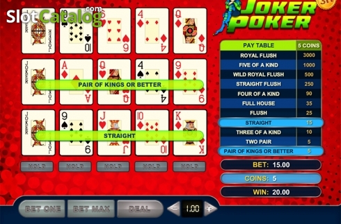 Οθόνη4. Joker Poker 3 Hands Κουλοχέρης