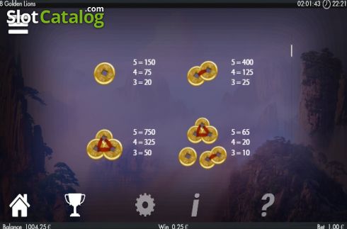 Οθόνη7. 8 Golden Lions Κουλοχέρης