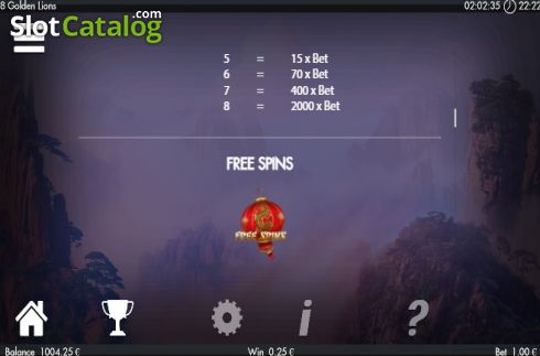 Οθόνη9. 8 Golden Lions Κουλοχέρης