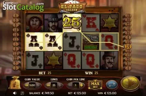 Win screen. El Paso Saloon Κουλοχέρης