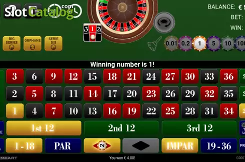 Οθόνη3. Roulette (GameArt) Κουλοχέρης 