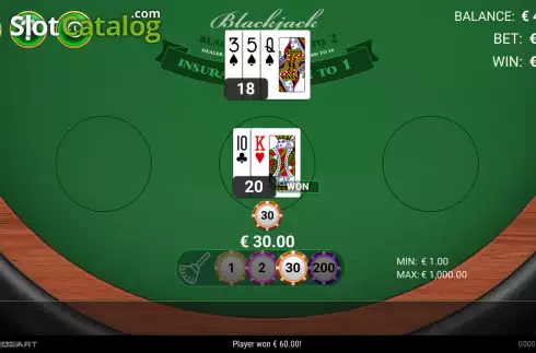 Οθόνη3. Blackjack (GameArt) Κουλοχέρης 