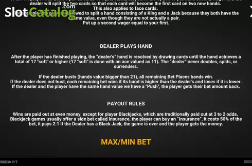 Οθόνη4. Blackjack (GameArt) Κουλοχέρης 