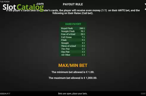Οθόνη5. Caribbean Stud Poker (GameArt) Κουλοχέρης