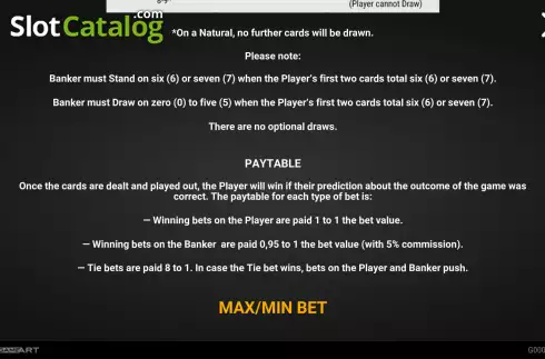 Οθόνη4. Baccarat (GameArt) Κουλοχέρης