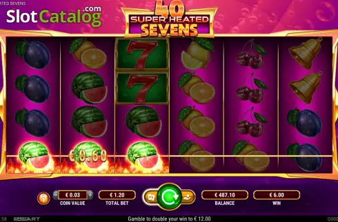Οθόνη7. 40 Super Heated Sevens Κουλοχέρης