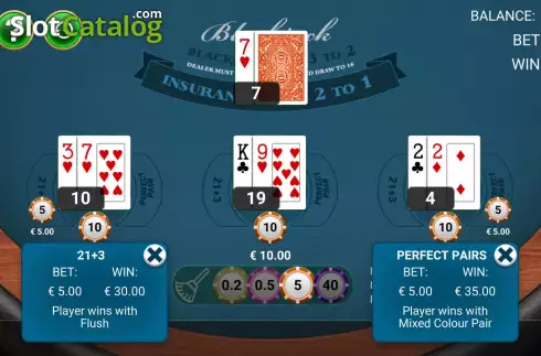 Οθόνη5. BlackJack Side Bets (GameArt) Κουλοχέρης