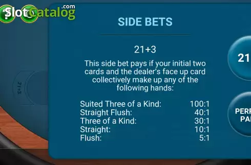 Οθόνη7. BlackJack Side Bets (GameArt) Κουλοχέρης