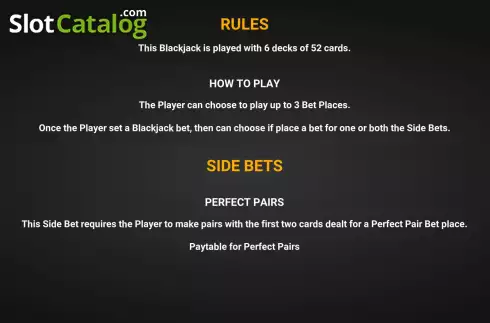 Οθόνη9. BlackJack Side Bets (GameArt) Κουλοχέρης
