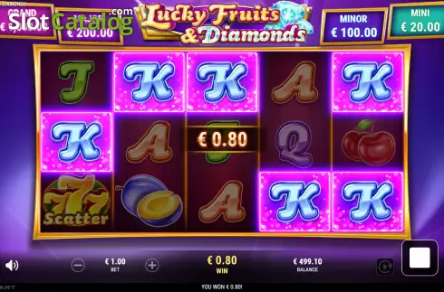 Οθόνη3. Lucky Fruits and Diamonds Κουλοχέρης 