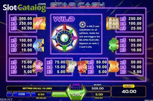 Οθόνη6. Star Cash (GameArt) Κουλοχέρης